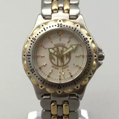 Vtg Fossil SEC NCAA Soccer Watch Women 29mm Gold Silver Tone New Battery 6.75  • $29.99