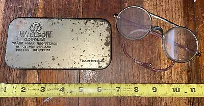 Antique Willson B119 Round Safety Goggles Glasses Steampunk - Biker - Clear Lens • $45
