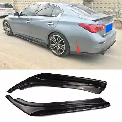 Real Carbon Fiber Rear Bumper Side Skirts Splitter For Infiniti Q50 Q50S 14-21 • $135.45