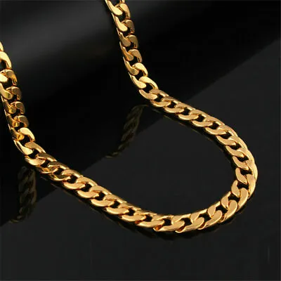 14k Solid Yellow Gold Cuban Link Chain Necklace Jewelry Men's Women Size 20-24  • $3.16