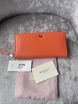 £35 • Buy Radley Angel Lane Large Zip Around Leather Purse Koi (Orange) New ⭐️RRP £89