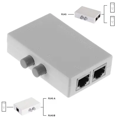 Mini 2 Ports A B Ethernet Network Switch Switcher Switche Splitter Box White • $3.60