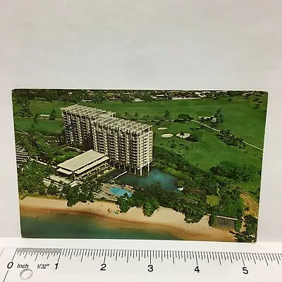 Postcard Hawaii Honolulu Kahala Hilton Hotel Aerial View 1969 To Carthage IL  • $5