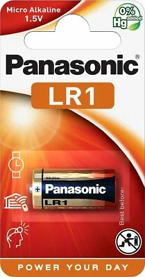 1 X LR1 PANASONIC® Alkaline Battery N MN9100 E90 GP910A R1 1.5V Long Expiry • £2.45