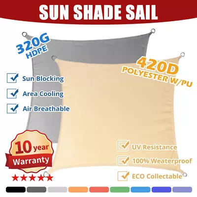 Au Multi Size Heavy Duty Shade Sail Sun Triangle Square Rectangle Extra  Large • $41.42