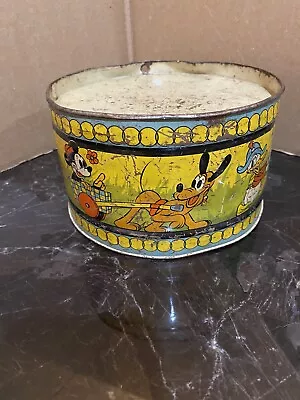 Tin Lithographed Mickey Mouse & The Caballeros Drum By Ohio Art W.d.e • $65