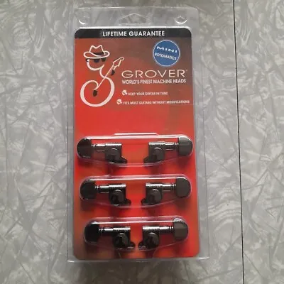 Grover Blk Nickel Mini Rotomatic Tuners/Machines For 3x3 Headstock Guitar 205BN • $70