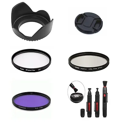 SA26 52mm Camera Bundle Lens Hood Cap UV CPL FLD Filter Brush For Canon Lens • $24.74