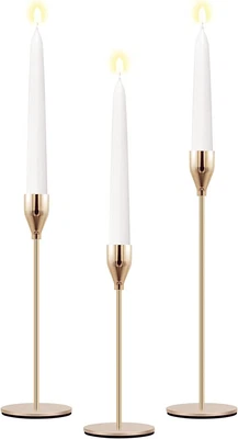 £18.49 • Buy Gold Candle Holders Set Of 3 Metal Taper Candlestick Holders For Dining Table...