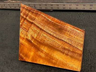 EXHIBITION GRADE Hawaiian Curly Koa Billet Wood:  8  X (7.5  To 4.5 ) X 1+  • $45