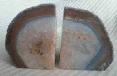 £35 • Buy Natural Agate Crystal Bookends. 1.05 Kg