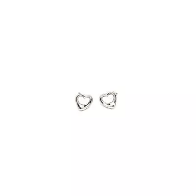 Tiffany & Company Sterling Silver Elsa Peretti Open Heart Stud Earrings #S973-10 • $20