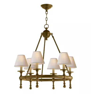 Visual Comfort SL 5814HAB-NP Classic 26  Mini Ring Chandelier By E.F Chapman • $1250