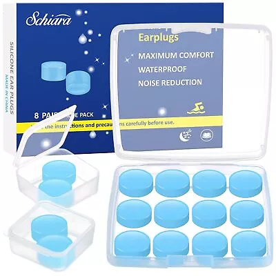 Schiara Ear Plugs For Sleeping 8 Pair16 Pieces Moldable Noise Cancelling Sili... • $16.99