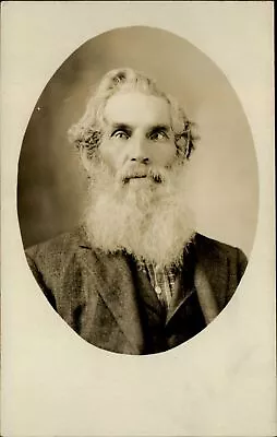RPPC Cross-eyed Man Portrait Beard Suit AZO 1904-18 Real Photo Postcard • $10
