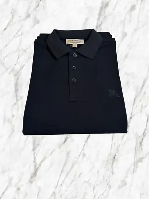 Burberry Short Sleeve Men's Solid Check Polo Shirt Black • $122.95