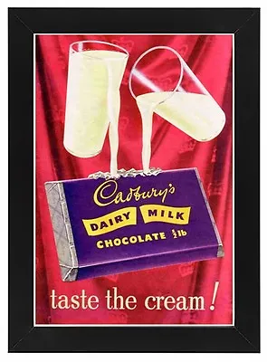 AD80 Vintage Cadbury's Dairy Milk Chocolate Advertisement Framed Poster A3/A4 • £12.95