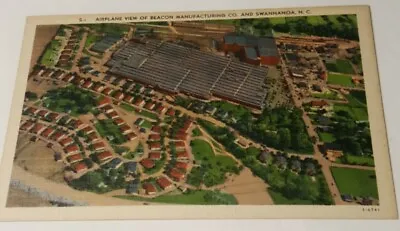 Vintage Postcard Airplane View Beacon Manufacturing Blanket Plant Swannanoa NC • $3.93