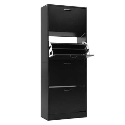 $120.95 • Buy Artiss Shoe Cabinet Shoes Storage Rack Organiser 60 Pairs Black Shelf Drawer