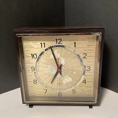 LINDEN Vintage GMT World Desk/Shelf Clock Works • $29.99