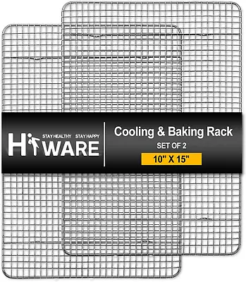 Hiware 2-Pack Cooling Racks For Baking - 10  X 15  - Stainless Steel Wire Cookie • $19.83