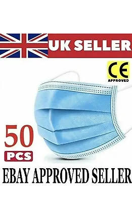 50 X  Disposable Surgical Face Masks • £4.47