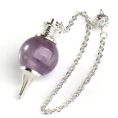 Natural Amethyst Pendulum Pendant Dowsing Bead Quartz Crystal Reiki Healing Gem • $3.56