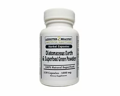 $14.49 • Buy 120 Diatomaceous Earth & Superfood Green Powder Capsules