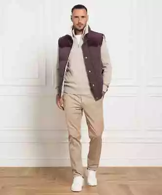 NWT$4195 Brunello Cucinelli Multi-Textured Puffer Vest W/Shearling Collar M A242 • $845.75