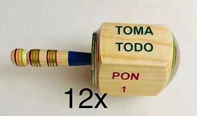 12x Pirinola Toma Todo 1 Wood Big Size Mexican Traditional Toy 7 Inches • $90