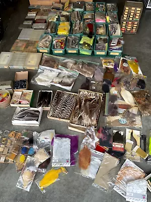 Huge Lot 1000s Of VTG Fly Fishing Tying Material Supplies Feathers Furs Hackles • $15000