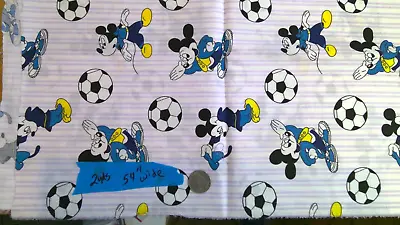 Mickey Mouse & Soccer Cotton Fabric BTY • $3