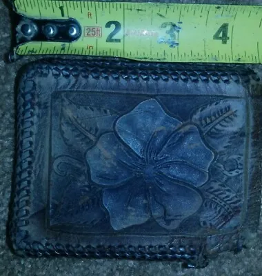 Antique Moroccan Leather Mens Wallet. Floral Design  • $10