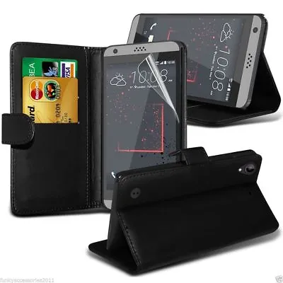 Quality Executive Leather Flip Wallet Stand Phone Case Cover Protection✔Black • £5.95