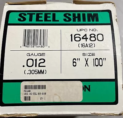 Precision Brand 16480 Steel Shim 6  X 100  Roll .012  Thickness • $14.99
