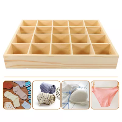 20 Cell Wooden Underwear Organizer For Socks & Panties-BT • $32.76