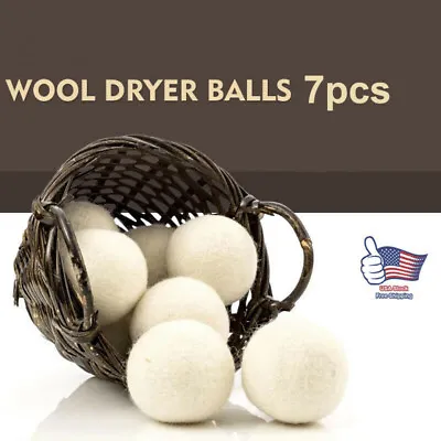 7 Handmade Organic New Zealand Wool Dryer Balls Natural Laundry Fabric Softener • $6.99