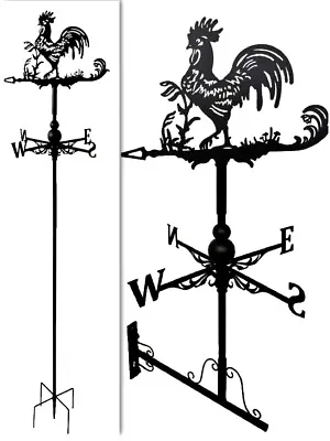 Floor Standing And Wall Mounted Weathervanes Steel Rooster Cockerel Weathervane • £29.99