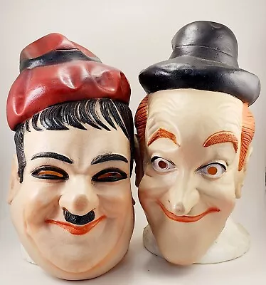 Vintage Laurel & Hardy LOT LATEX HALLOWEEN MASKS 1985 Cesar Larry Harmon 1980s ! • $59.99