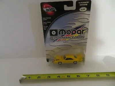 Hot Wheels 100% Mopar Performance Parts 1970 Plymouth Superbird Yl 2002 MOC • $20