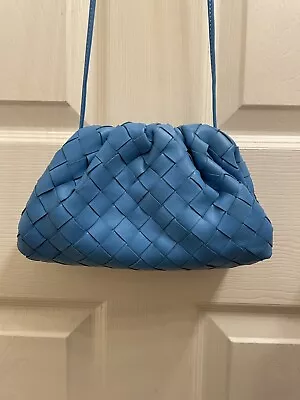 BOTTEGA VENETA INTRECCIATO Mini The Pouch Leather Bag Swimming Pool Blue • $800