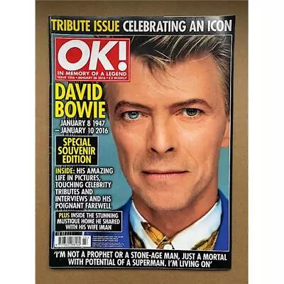 DAVID BOWIE OK MAGAZINE January 26 2016 - David Bowie Tribute Issue UK • £11