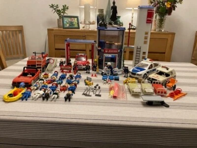 Playmobil Fire Station Fire Car Police Car Docs Car And People. • £50