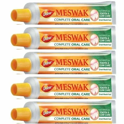 Pack Of 5 X Dabur Meswak Toothpaste 200g Each For Gums And Teeth Regular • $47
