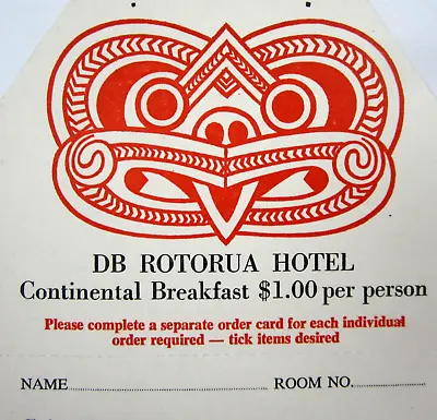 $27.06 • Buy Vintage Restaurant Menu Maori Tiki Room Service DB Rotorua Hotel New Zealand