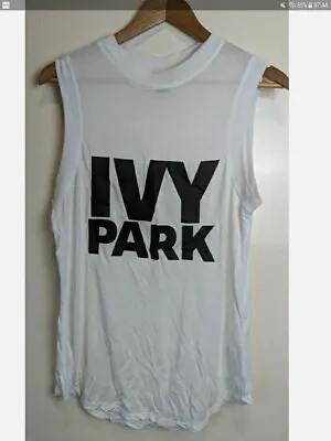 $12.95 • Buy Ivy Park White Sleeveless Tank Top Logo Activewear Gym Yoga Running Size XS