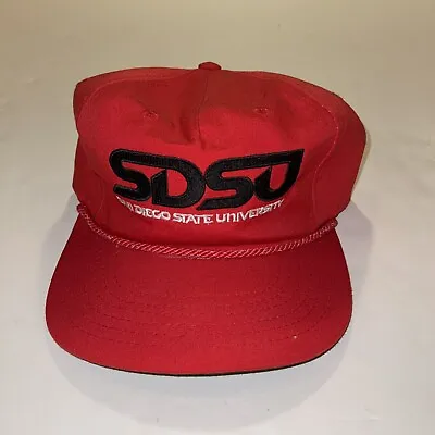 Vtg 90s San Diego State University SDSU Aztecs Trucker Strapback Hat Cap NCAA • $60