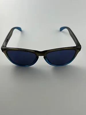 Oakley Frogskins Rootbeer Cyan Fade Frame Blue Iridium Lens 24-210 RARE • $99.99