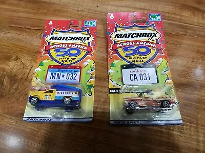 #AF) Matchbox Across America 50th Birthday 31/32 California 1955 Chevrolet Bel • $15