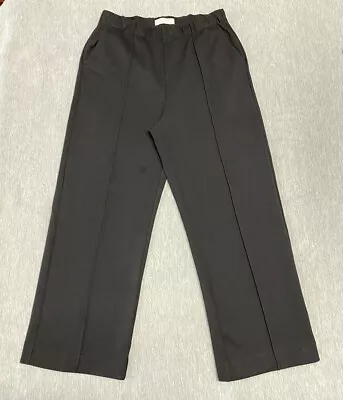 Everlane Womens Pants Large Black The Dream Cropped Straight Leg Pull On Trouser • $14.86